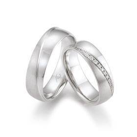 Weißgold, Ringe, August Gerstner Trauring Exclusiv-Kollektion 4/28477/6-28477/6