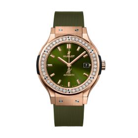 Unisex, Hublot Classic Fusion King Gold Green Diamonds  565.OX.8980.RX.1204
