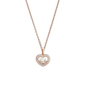 Roségold, Halsschmuck, Chopard Happy Diamonds Icons Halskette mit Anhänger 79A611-5201