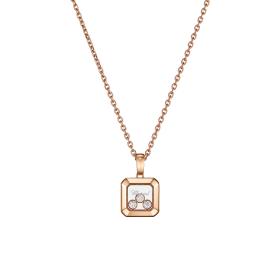 Roségold, Halsschmuck, Chopard Happy Diamonds Icons Anhänger mit Halskette 79A115-5001