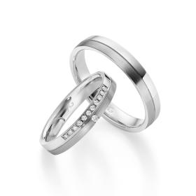 Weißgold, Ringe, August Gerstner Trauring Exclusiv-Kollektion 4/28700/3,5-28700/4