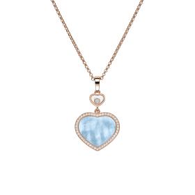 Roségold, Halsschmuck, Chopard Happy Hearts Anhänger mit Halskette 79A074-5340