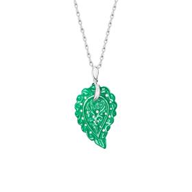 Weißgold, Halsschmuck, Tamara Comolli INDIA Anhänger small Grüner Onyx P-IND-s-Jad-wg