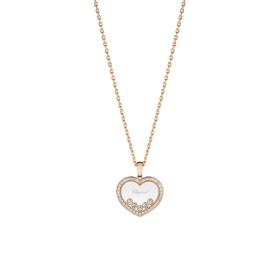Roségold, Halsschmuck, Chopard Happy Diamonds Icons Anhänger mit Halskette 79A038-5201