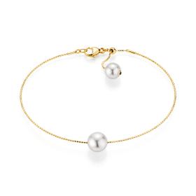 Gelbgold, Armschmuck, Yana Nesper New Basics Armband mit Perle NB15