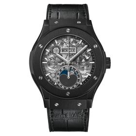 Herrenuhr, Hublot Classic Fusion Aerofusion Moonphase Black Magic  547.CX.0170.LR