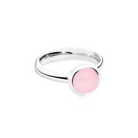 Weißgold, Ringe, Tamara Comolli BOUTON Ring small pinker Chalcedon R-BOU-s-ChPi-wg