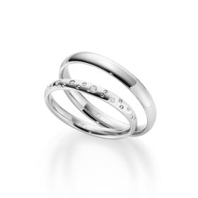 Weißgold, Ringe, August Gerstner Trauring Exclusiv-Kollektion 4/28697/2,5-28697/3