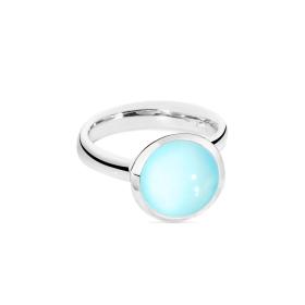 Weißgold, Ringe, Tamara Comolli BOUTON Ring large Aqua Chalcedon R-BOU-l-ChAq-wg