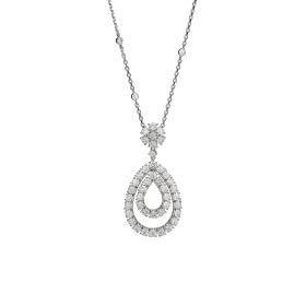 Weißgold, Halsschmuck, Chopard L'Heure du Diamant Anhänger mit Halskette 799066-1001
