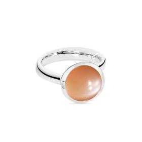 Weißgold, Ringe, Tamara Comolli BOUTON Ring large Brauner Mondstein R-BOU-l-MoBr-wg