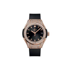 Damenuhr, Hublot Classic Fusion King Gold Pavé  591.OX.1480.RX.1604