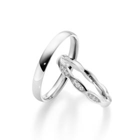 Weißgold, Ringe, August Gerstner Trauring Exclusiv-Kollektion 4/28702/2,5-28702/3