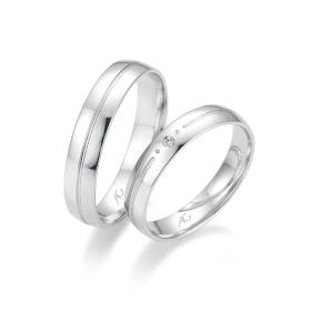 Weißgold, Ringe, August Gerstner Trauring Exclusiv-Kollektion 4/28665/4-28665/4,5