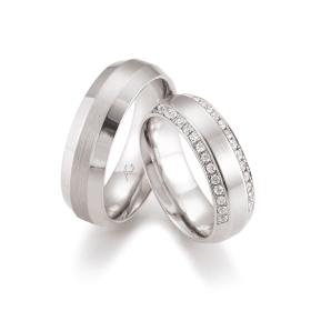 Weißgold, Ringe, August Gerstner Trauring Exclusiv-Kollektion 4/28472/7-28472/7