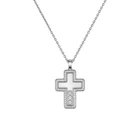 Weißgold, Halsschmuck, Chopard Happy Diamonds Cross  Anhänger 79A410-1001