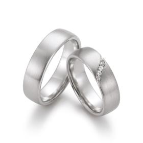 Weißgold, Ringe, August Gerstner Trauringe 28412/6-4/28412/6