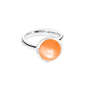 Weißgold, Ringe, Tamara Comolli BOUTON Ring large oranger Mondstein R-BOU-l-MoOr-wg