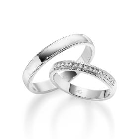 Weißgold, Ringe, August Gerstner Trauring Exclusiv-Kollektion 4/28708/3-28708/3,5