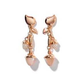 Roségold, Ohrringe, Tamara Comolli MIKADO Ohrringe Dangling 2 Acorns 'Camel' mit Diamant Pavé  E-M-d-2-Cam-p-rg