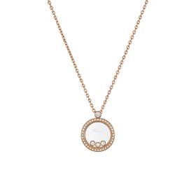 Roségold, Halsschmuck, Chopard Happy Diamonds Icons Anhänger mit Halskette 793929-5301