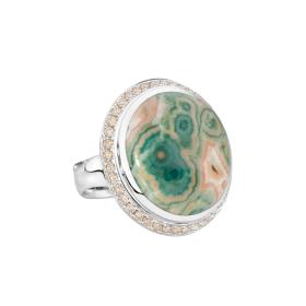 Weißgold, Ringe, Tamara Comolli OCEAN JASPER Ring R-OJ-s-pD-wg