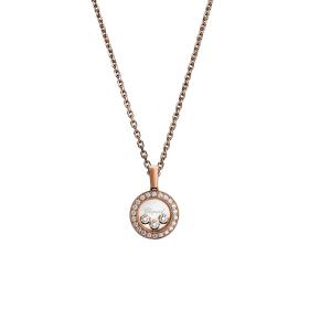 Roségold, Halsschmuck, Chopard Happy Diamonds Icons Anhänger mit Halskette 79A018-5201