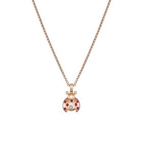 Roségold, Halsschmuck, Chopard Happy Diamonds Marienkäfer Anhänger mit Halskette 79A186-5001