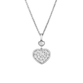 Weißgold, Halsschmuck, Chopard Happy Hearts Kette mit Anhänger 797482-1009