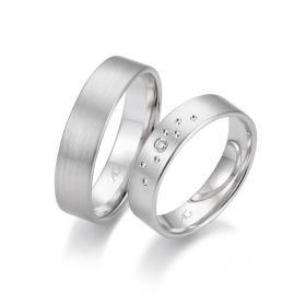 Weißgold, Ringe, August Gerstner Trauring Exclusiv-Kollektion 4/28662/5-28662/5,5