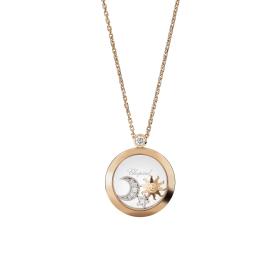 Roségold, Halsschmuck, Chopard Happy Sun, Moon and Stars Halskette mit Anhänger 799434-5201