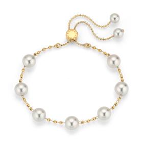 Gelbgold, Armschmuck, Yana Nesper Charmant Perlenarmband CH18
