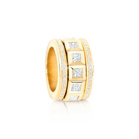Gelbgold, Ringe, Tamara Comolli CURRICULUM VITAE 77 Ring princess cut Diamonds R-CV77-14-PrL-p-yg