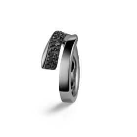 Gold farbig beschichtet, Ringe, Crivelli Ring LIKE SLIM BLACK TIE 000-4383BK-NS