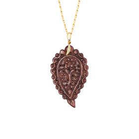 Gelbgold, Halsschmuck, Tamara Comolli INDIA Anhänger large Snakewood P-IND-l-SW-yg