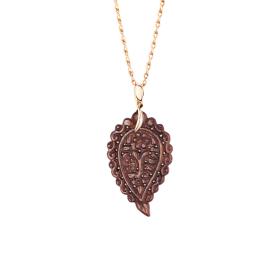 Roségold, Halsschmuck, Tamara Comolli INDIA Leaf Anhänger P-IND-m-SW-rg