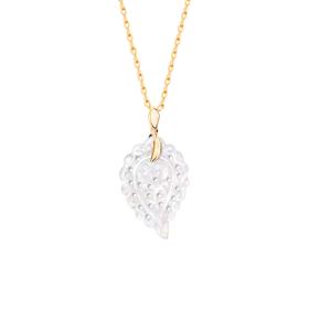 Gelbgold, Halsschmuck, Tamara Comolli INDIA Leaf Anhänger small Perlmutt P-IND-s-MPw-yg