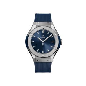 Damenuhr, Hublot Classic Fusion Titanium Blue  581.NX.7170.RX