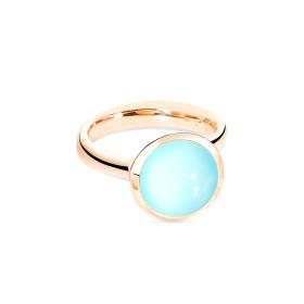 Roségold, Ringe, Tamara Comolli BOUTON Ring large Aqua Chalcedon R-BOU-l-ChAq-rg