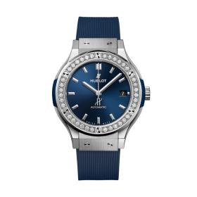 Unisex, Hublot Classic Fusion Titanium Blue Diamonds  565.NX.7170.RX.1204