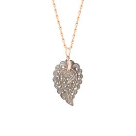 Roségold, Halsschmuck, Tamara Comolli India Leaf Anhänger P-IND-s-Gre-rg