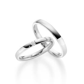 Weißgold, Ringe, August Gerstner Trauring Exclusiv-Kollektion 4/28699/2,5-28699/3