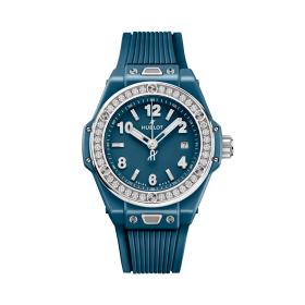 Damenuhr, Hublot Big Bang One Click Petrol Blue Ceramic Diamonds  485.ES.5171.RX.1204