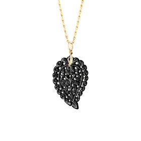 Gelbgold, Halsschmuck, Tamara Comolli INDIA Anhänger medium Onyx schwarz P-IND-m-Bla-yg