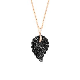 Roségold, Halsschmuck, Tamara Comolli India Leaf Anhänger P-IND-s-Bla-rg