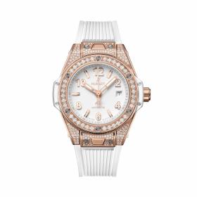 Damenuhr, Hublot Big Bang One Click King Gold White Pavé  485.OE.2080.RW.1604
