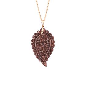 Roségold, Halsschmuck, Tamara Comolli INDIA Leaf Anhänger P-IND-l-SW-rg
