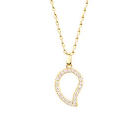 Gelbgold, Halsschmuck, Tamara Comolli SIGNATURE Anhänger large mit Diamant Pavé  P-Sig-l-pl-yg