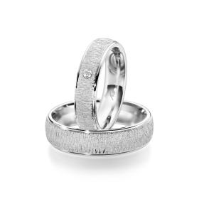 Weißgold, Ringe, August Gerstner Trauring Exclusiv-Kollektion 4/28683/5-28683/6