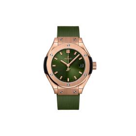 Damenuhr, Hublot Classic Fusion King Gold Green  591.OX.8980.RX